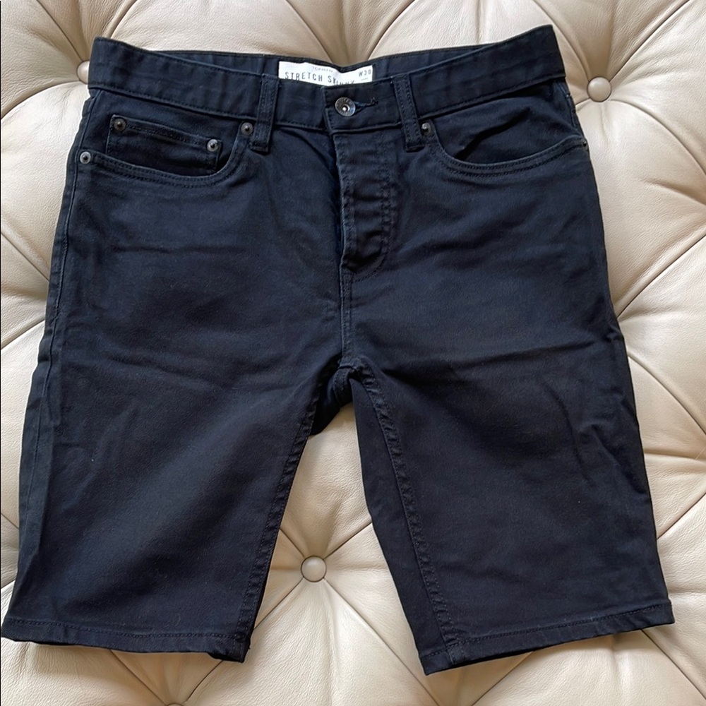 Topman Black Jean Shorts